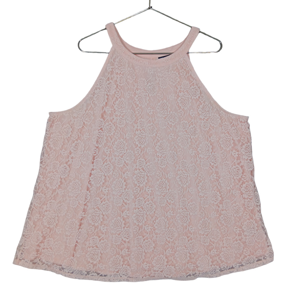 Torrid Lace Halter Top Size 3 Vanity Peach Color Fully Lined Sleeveless